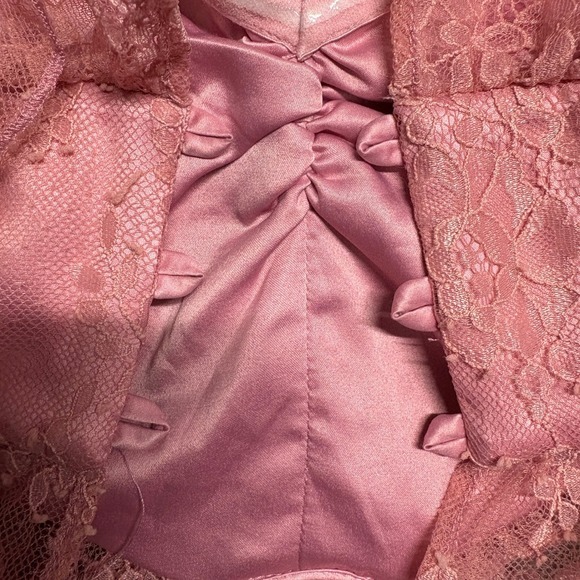 Majorelle Sonia Gown Pink Lace Strapless Cutout Ruffle Maxi Dress - Picture 15 of 16